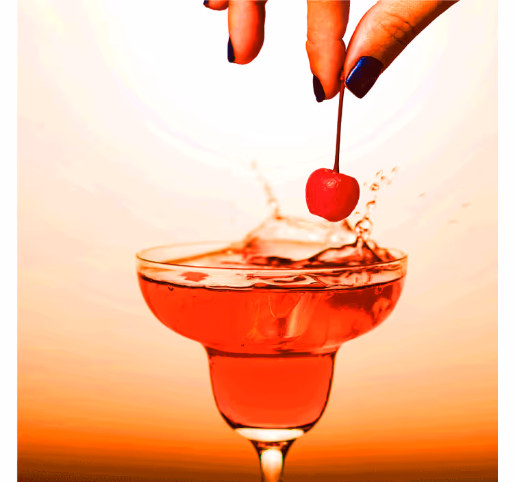 Sottobicchieri moderno delizia cocktail ciliegia splash - TenStickers