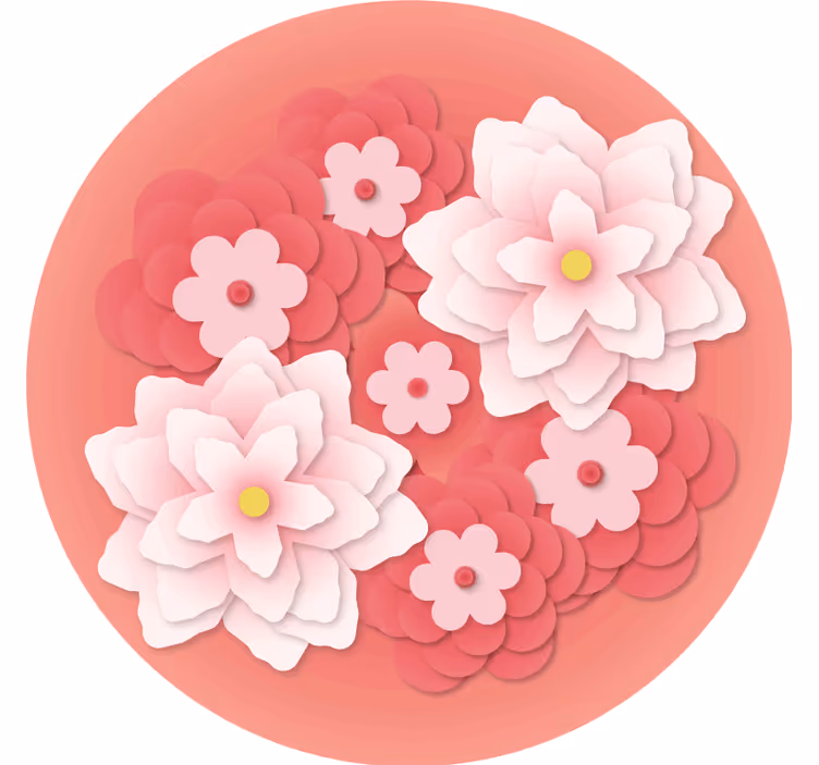 Sottobicchieri nerd composizione floreale stratificata - TenStickers