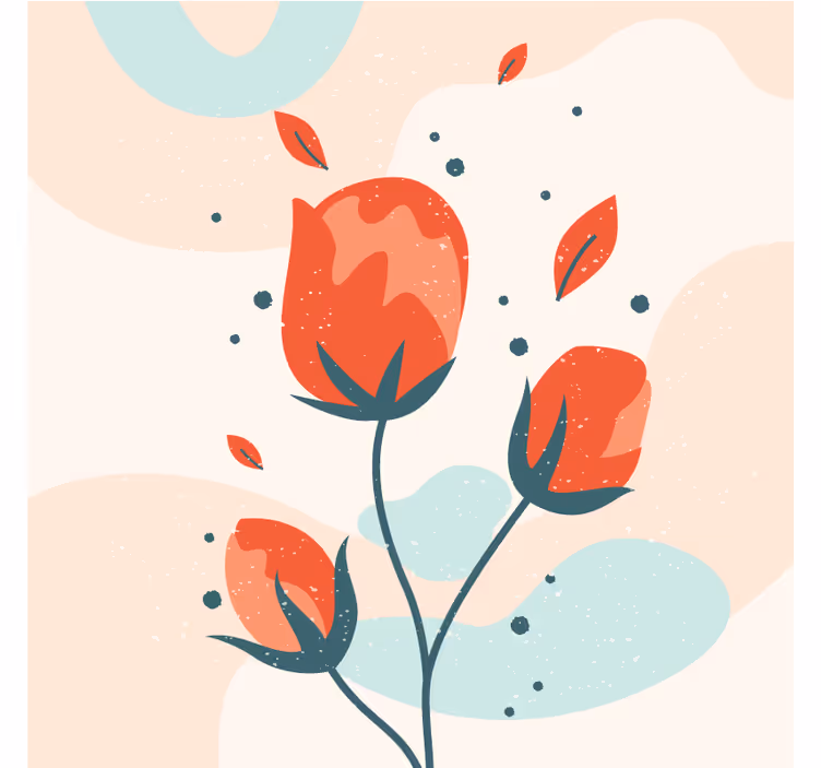 Sottobicchieri moderno con elegante composizione floreale - TenStickers
