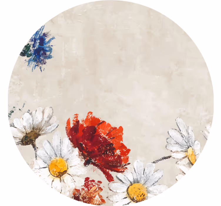 Sottobicchieri vintage composizione di fiori vivaci - TenStickers