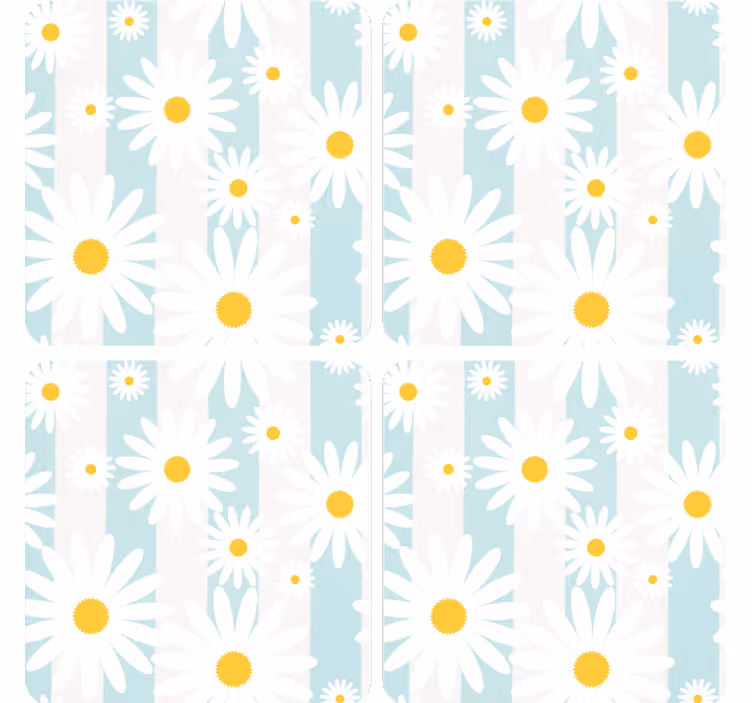 Sottobicchieri nerd motivo floreale di margherite - TenStickers