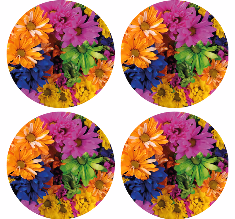 Sottobicchieri moderno composizione botanica vivace - TenStickers