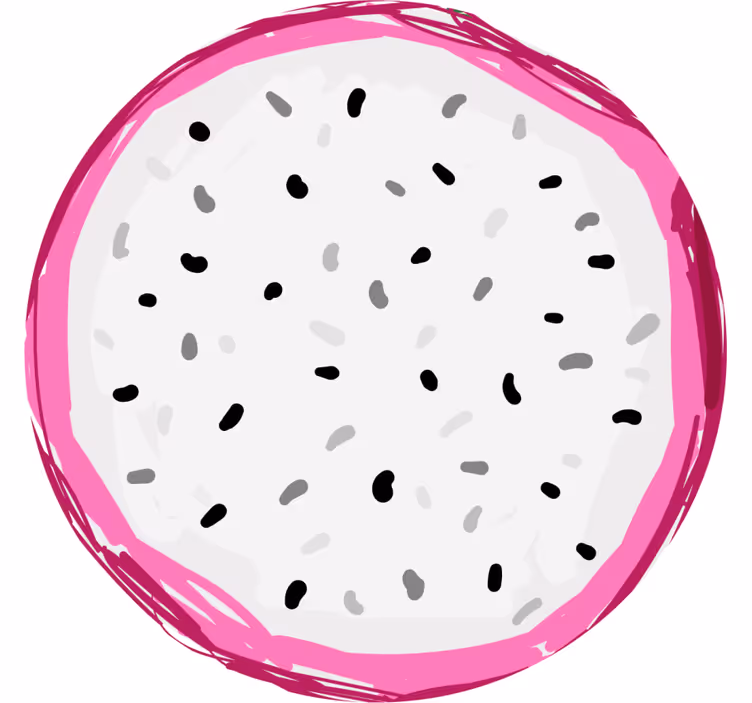 Sottobicchieri nerd fetta di frutto del drago colorata - TenStickers