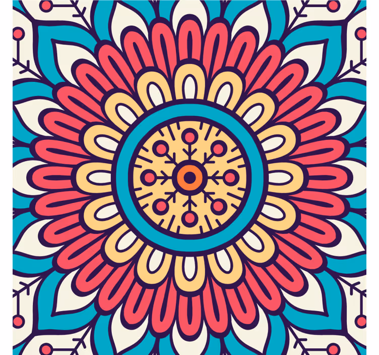 Sottobicchieri con motivi a fiori circolari - TenStickers