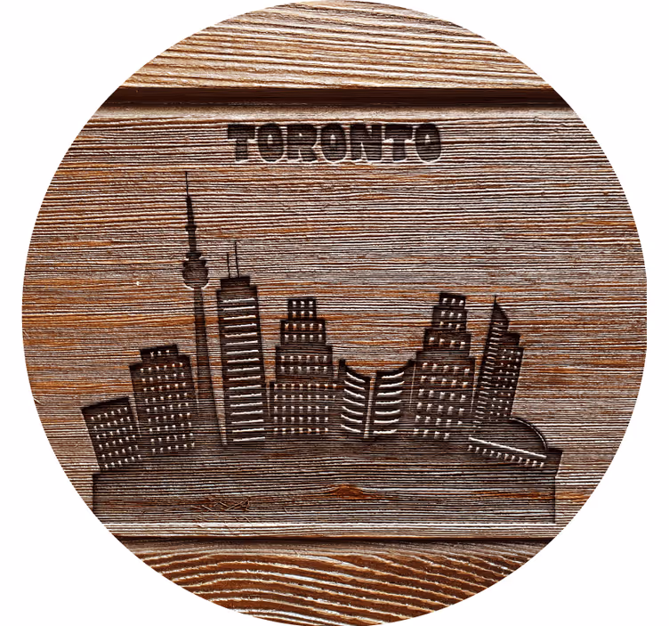 Sottobicchieri vintage silhouette skyline di toronto - TenStickers