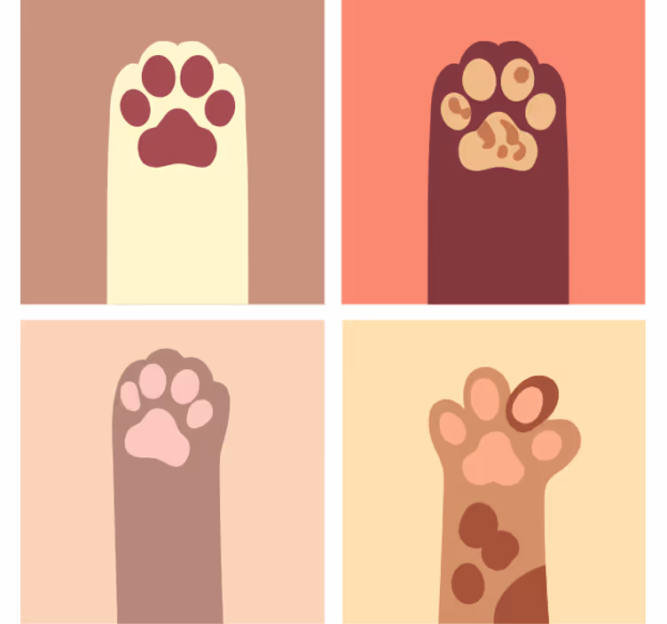 Sottobicchieri nerd motivi impronta di zampa - TenStickers
