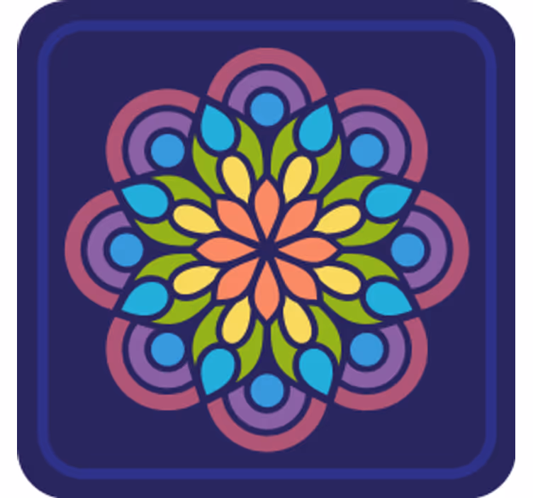 Sottobicchieri con motivi floreali colorati - TenStickers
