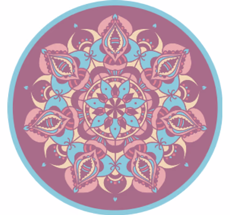 Sottobicchieri moderno composizione floreale mandala - TenStickers