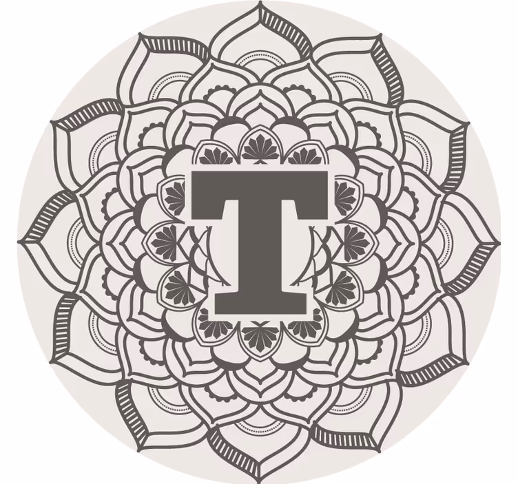 Sottobicchieri birra decorazione monogramma floreale - TenStickers