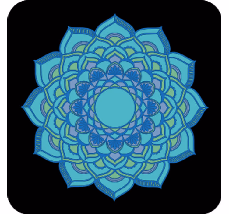 Sottobicchieri con motivi floreali blu intricati - TenStickers