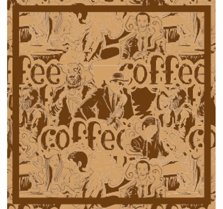 Sottobicchieri con motivi personaggi del caffè vintage - TenStickers
