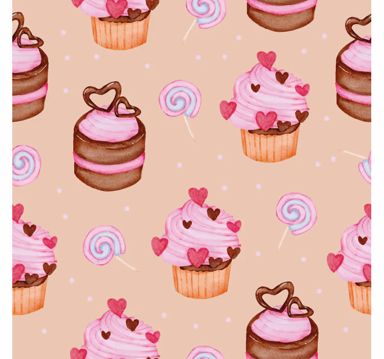 Sottobicchieri personalizzabile motivo dolce cupcake - TenStickers