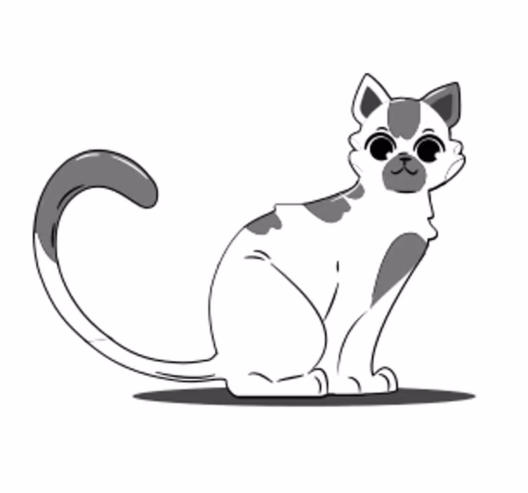 Sottobicchieri moderno figura di gatto carina - TenStickers