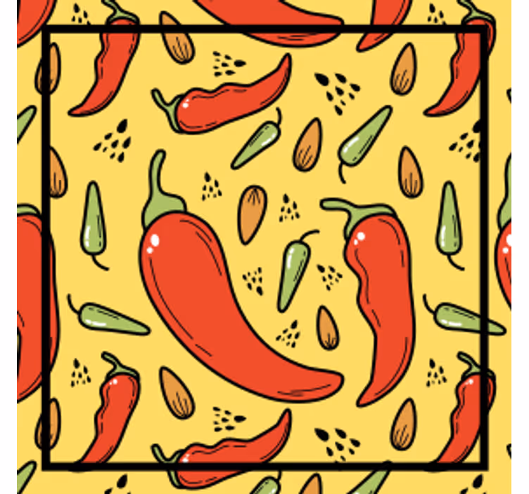Sottobicchieri moderno motivo peperoncini - TenStickers