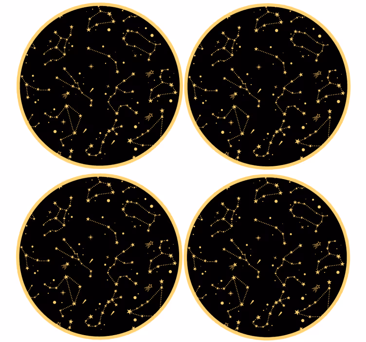 Sottobicchieri nerd elementi di pattern celestiale - TenStickers