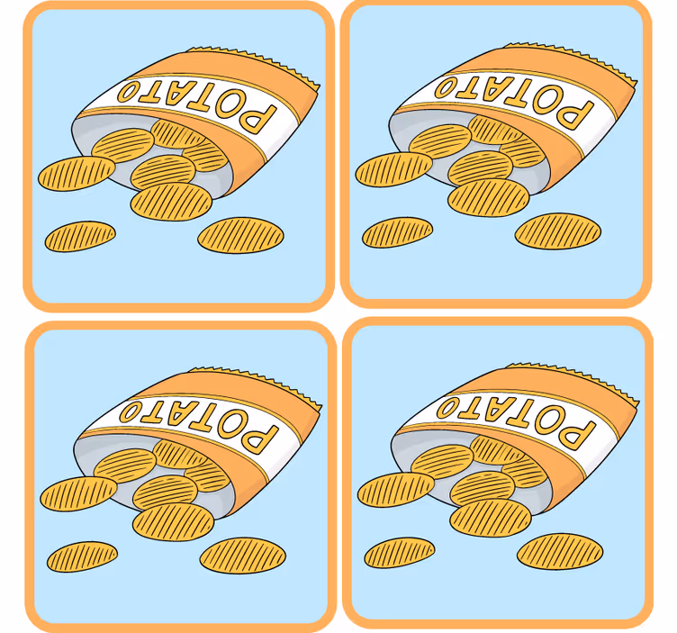Sottobicchieri nerd illustrazione sacchetto snack - TenStickers