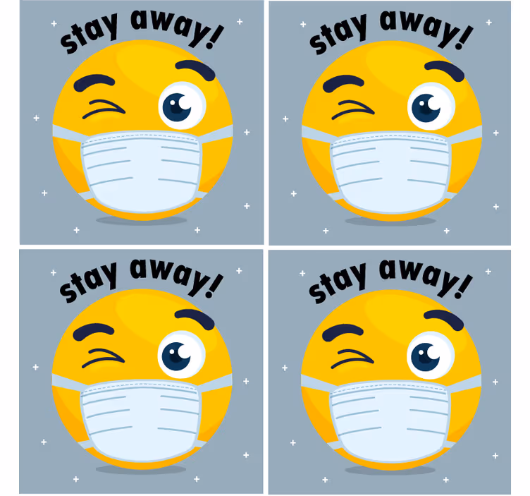 Altri sottobicchieri emoji che strizza l'occhio con maschera - TenStickers