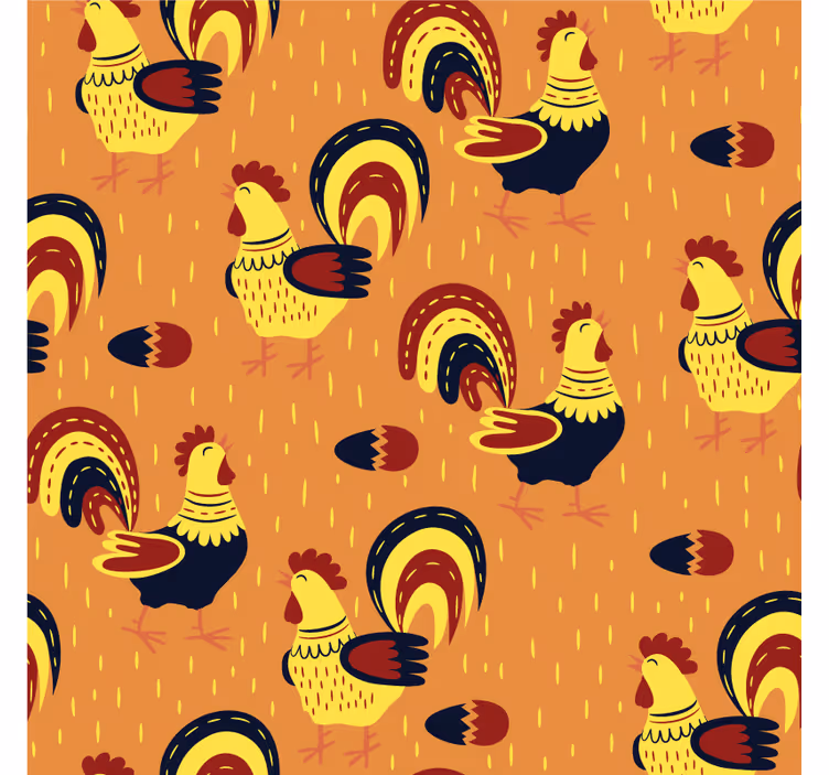 Sottobicchieri nerd con motivo gallo colorato - TenStickers