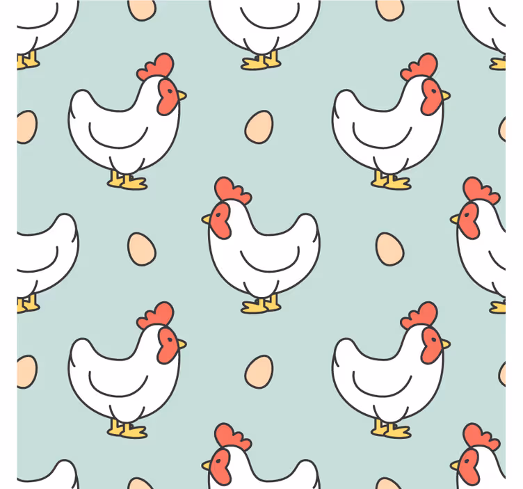Sottobicchieri moderno motivo galline e uova - TenStickers