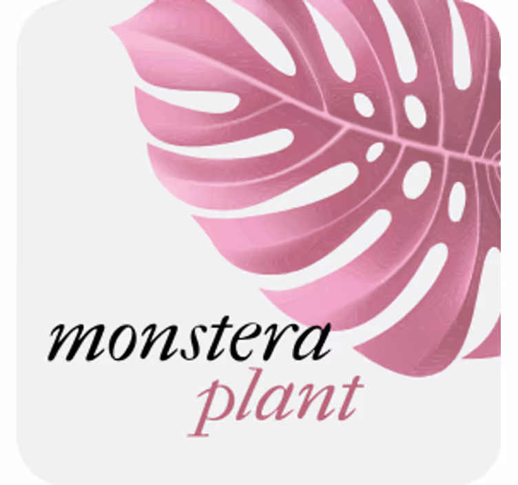 Sottobicchieri personalizzabile foglia di monstera - TenStickers