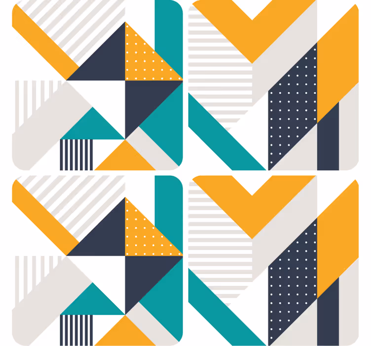 Sottobicchieri moderno motivi geometrici a blocchi di colore - TenStickers