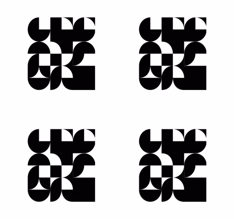 Sottobicchieri moderno a motivi geometrici monocromatici - TenStickers