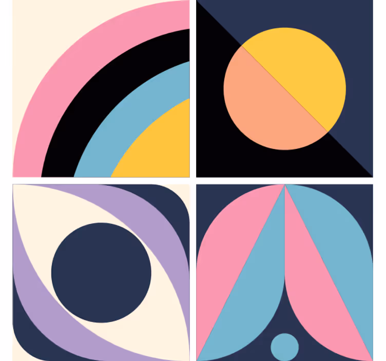 Sottobicchieri moderno blocchi di colore geometrici - TenStickers