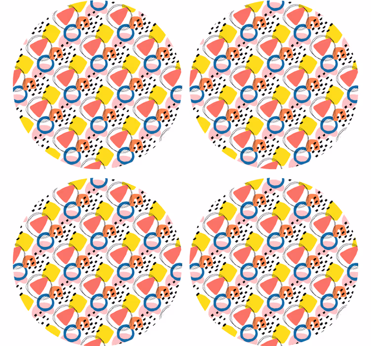 Sottobicchieri nerd forme astratte colorate - TenStickers