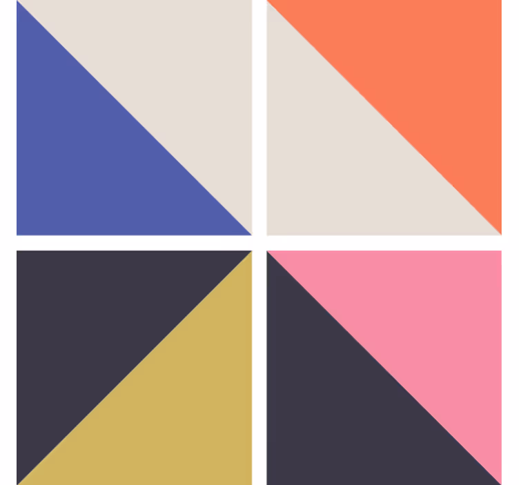 Sottobicchieri con motivi angoli geometrici multicolori - TenStickers