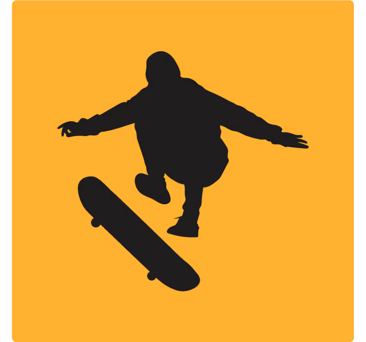 Sottobicchieri vintage silhouette skater - TenStickers