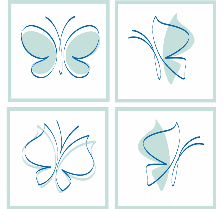 Sottobicchieri con motivi motivi farfalle eleganti - TenStickers