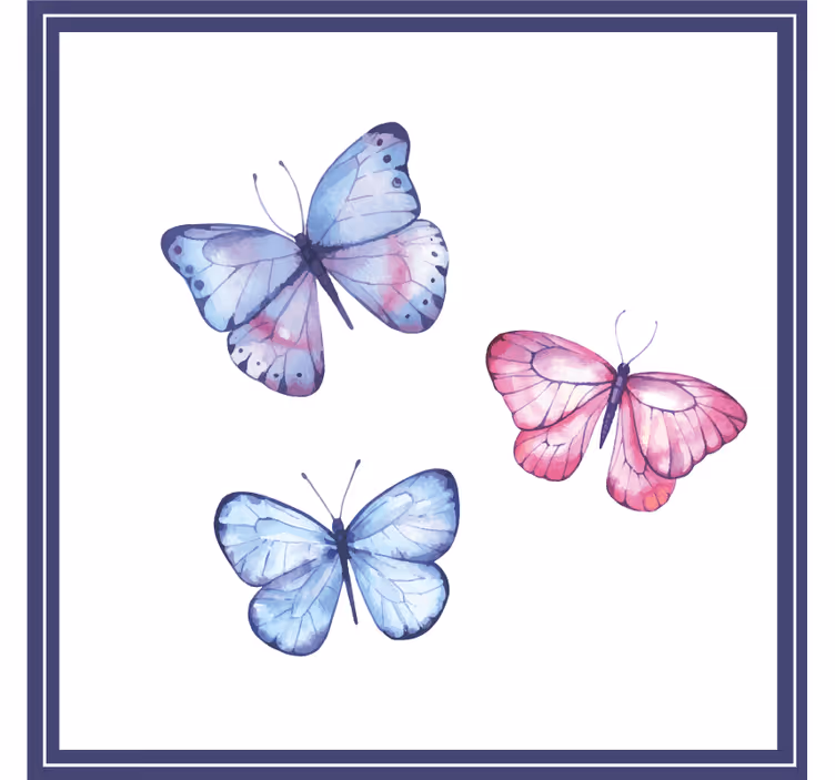 Sottobicchieri nerd composizione di farfalle colorate - TenStickers
