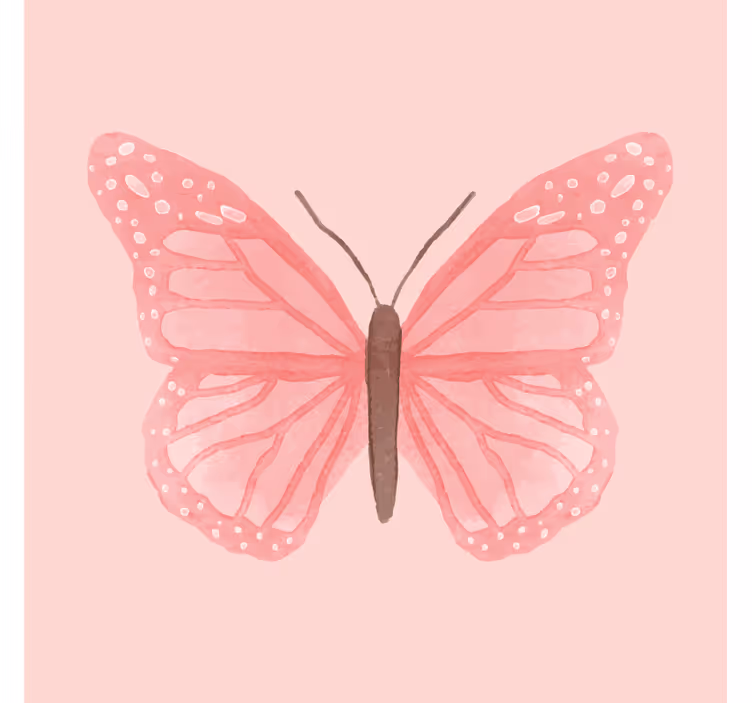 Sottobicchieri vintage illustrazione farfalla rosa - TenStickers