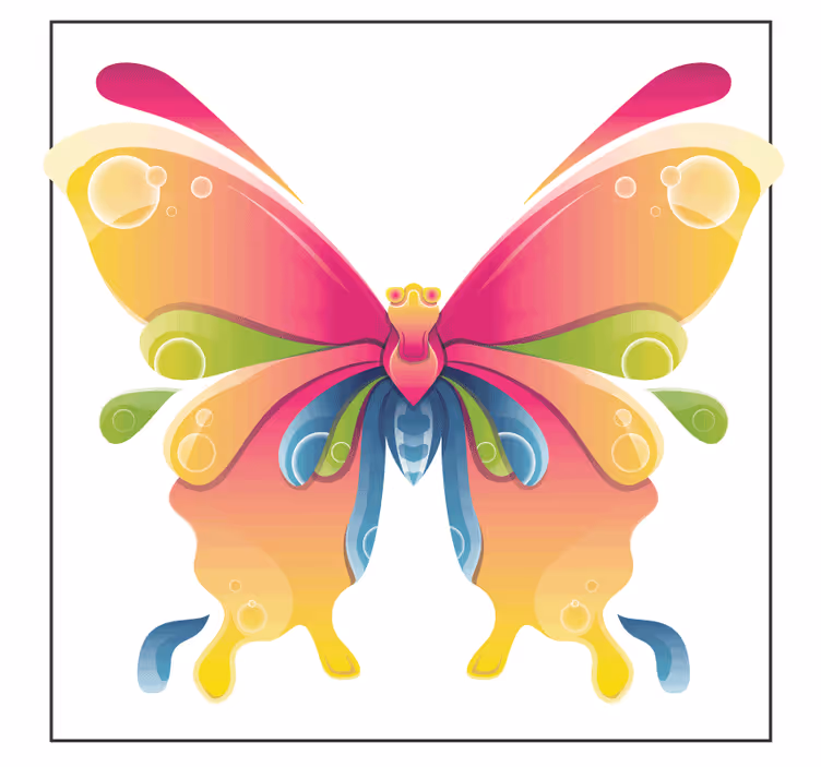 Sottobicchieri nerd arte di farfalle colorate - TenStickers