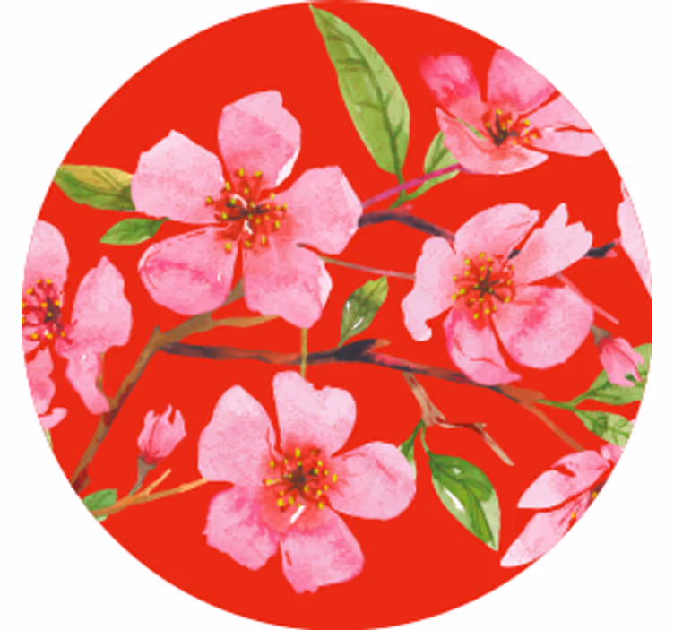 Sottobicchieri con motivi fiori rosa in fiore - TenStickers