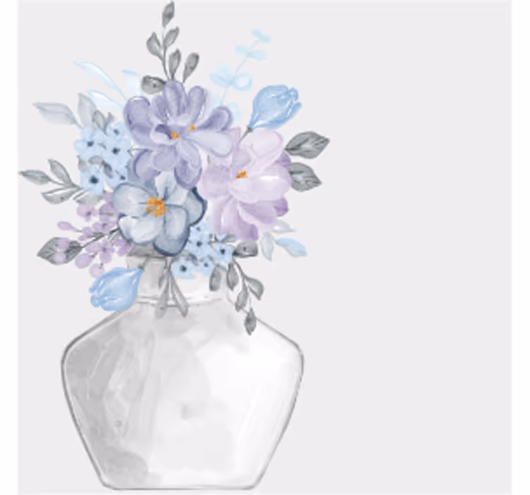 Sottobicchieri moderno composizione floreale in vaso - TenStickers