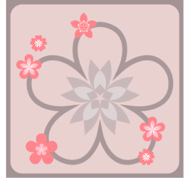 Sottobicchieri moderno con motivo floreale elegante - TenStickers