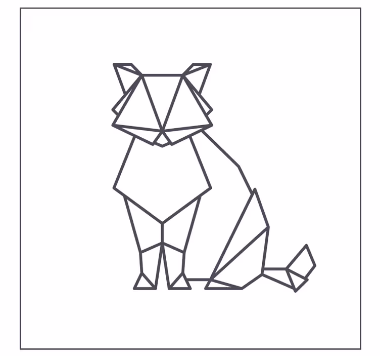 Sottobicchieri nerd figura di gatto geometrica - TenStickers