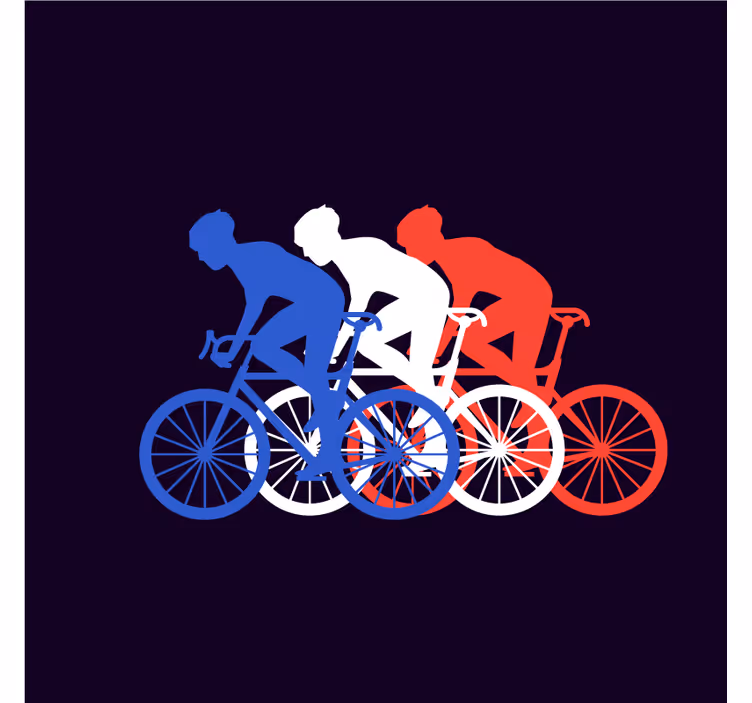 Sottobicchieri moderno ciclisti in movimento - TenStickers