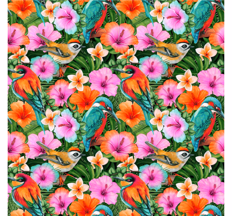 Sottobicchieri moderno uccelli tropicali floreali - TenStickers