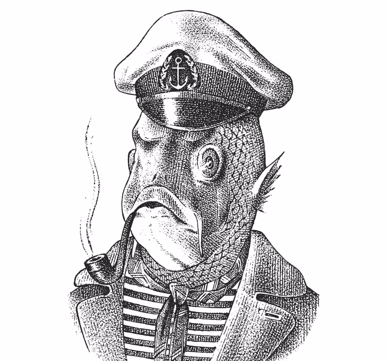 Sottobicchieri nerd personaggio pesce capitano - TenStickers