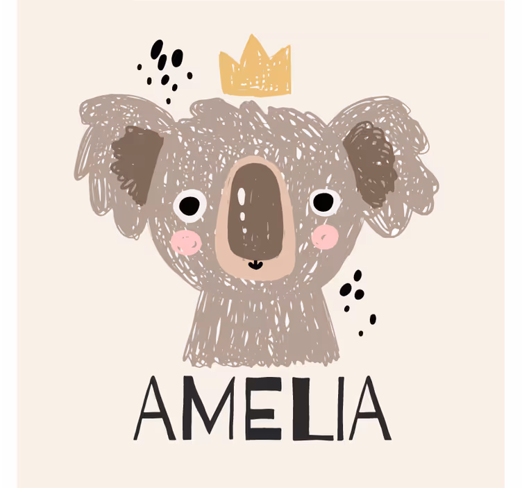 Sottobicchieri nerd koala con corona - TenStickers