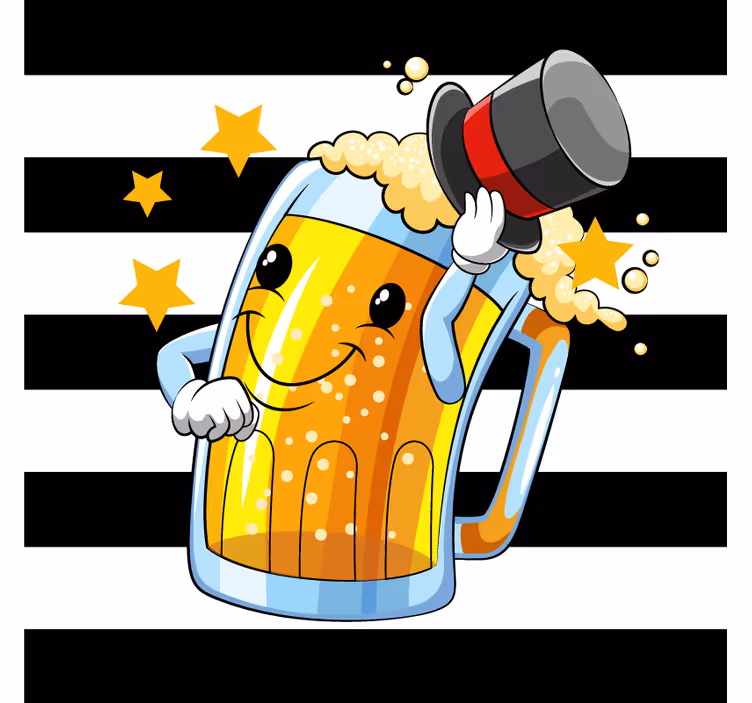 Sottobicchieri birra mascotte allegra della birra - TenStickers
