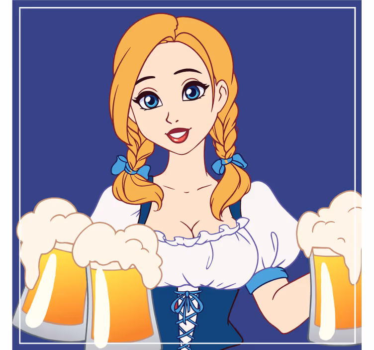 Sottobicchieri birra illustrazione barista allegro - TenStickers