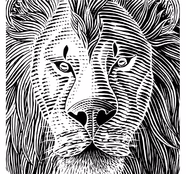 Sottobicchieri nerd illustrazione di leone dettagliata - TenStickers