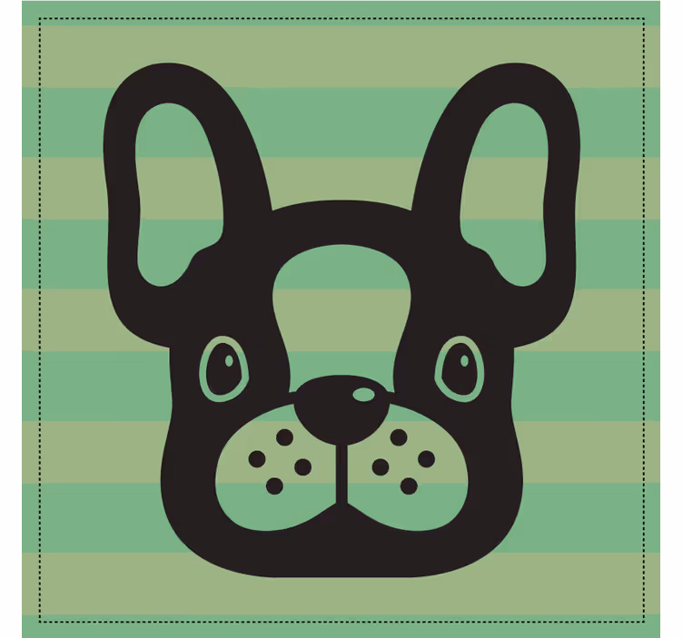 Sottobicchieri moderno faccia di bulldog francese - TenStickers