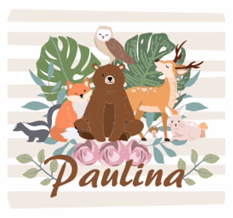 Sottobicchieri personalizzabili raduno di animali carini - TenStickers