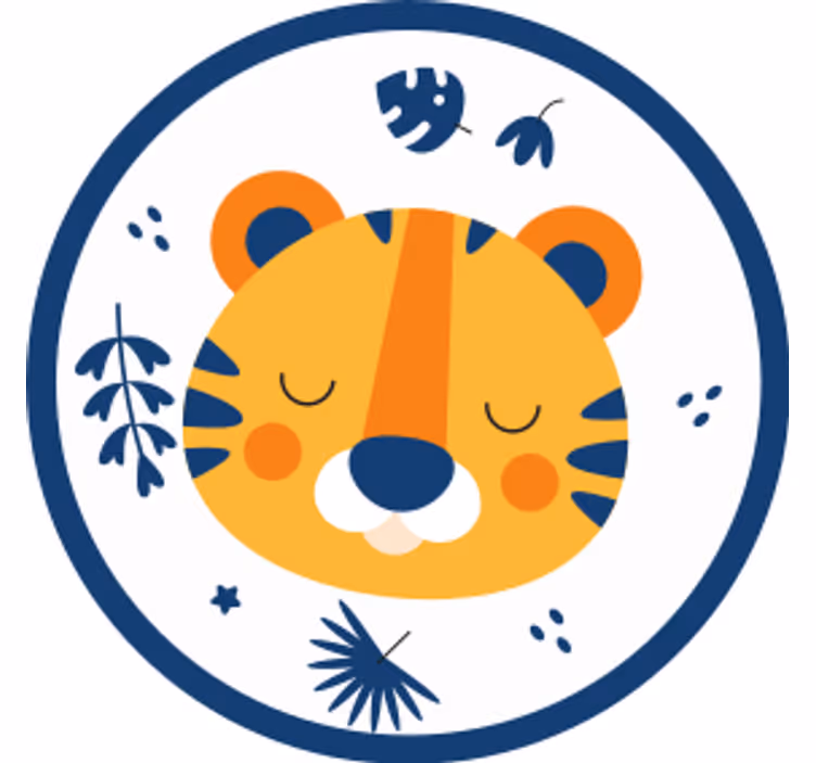 Sottobicchieri nerd faccia di tigre carina - TenStickers