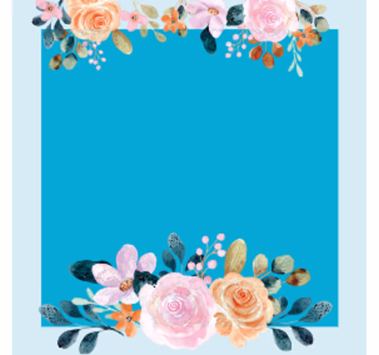 Sottobicchieri personalizzabile rettangolo floreale - TenStickers