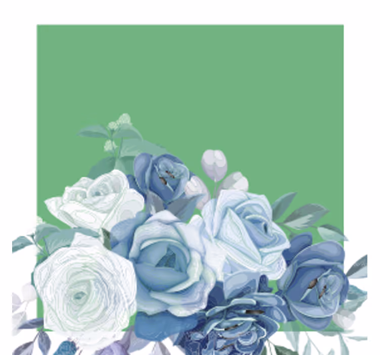 Sottobicchieri matrimonio elegante composizione floreale - TenStickers